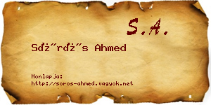 Sörös Ahmed névjegykártya